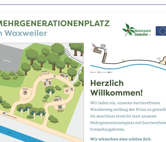 Starttafel Mehrgenerationenplatz Waxweiler, © Naturpark Südeifel/Euroline