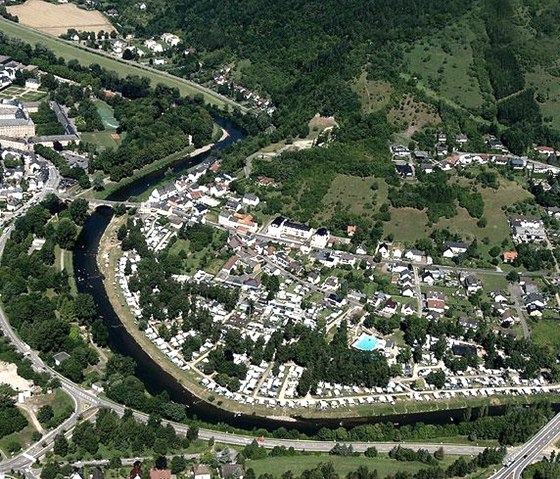 Aerial view of Camping Echternacherbrück, © Campingpark Echternacherbrück