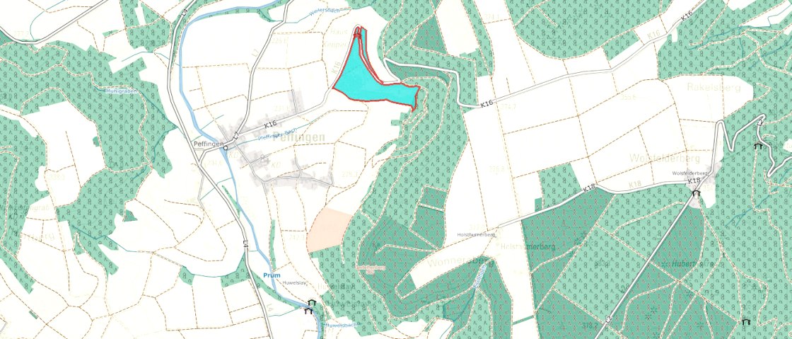 NSG Bündchen bei Peffingen, © LANIS / GeoBasis-DE / LVermGeoRP