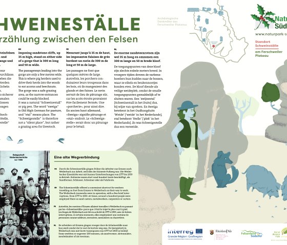 Info-Tafel Denkmal Schweineställe, © Konzeption und Layout: Naturpark Südeifel/markenmut.